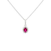 White gold necklace with diamonds 0.21 ct and ruby 0.64 ct