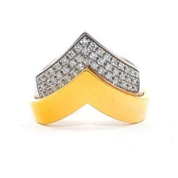 Inel din aur galben și alb de 18K cu diamante 0.34 ct
