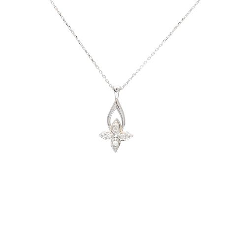 White gold necklace with diamonds 0.09 ct 