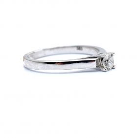 Inel de logodna din aur alb de 14K cu diamant de 0.23 ct