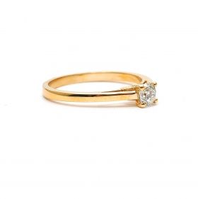 Inel de logodna din aur  galben de 14K cu diamant de 0.26 ct