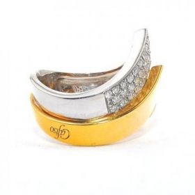 Inel din aur galben și alb de 18K cu diamante 0.34 ct