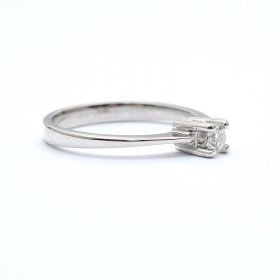 Inel de logodna din aur alb de 14K cu diamant de 0.15 ct