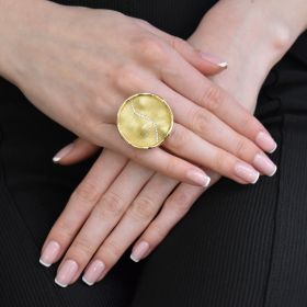 Inel din aur galben de 14K cu zirconiu