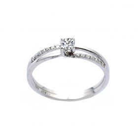White gold engagement ring with diamonds 0.16 ct