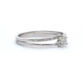 White gold engagement ring with diamonds 0.16 ct