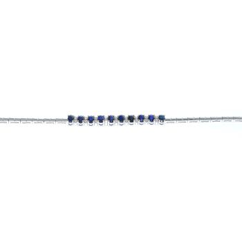 White gold bracelet with diamonds 0.36 ct and sapphyre 3.20 ct