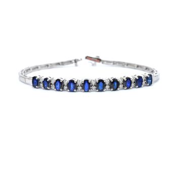 White gold bracelet with diamonds 0.36 ct and sapphyre 3.20 ct