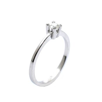 White gold engagement ring with diamond 0.21 ct