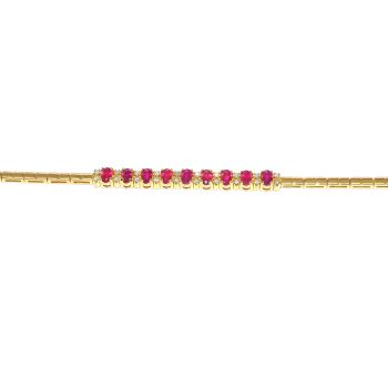Yellow gold bracelet with diamonds 0.29 ct and ruby 2.58 ct