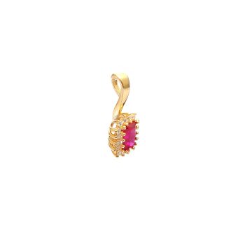 Yellow gold pendant with tourmaline and zircons