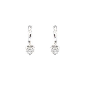 White gold earrings with diamonds 0.20 ct 