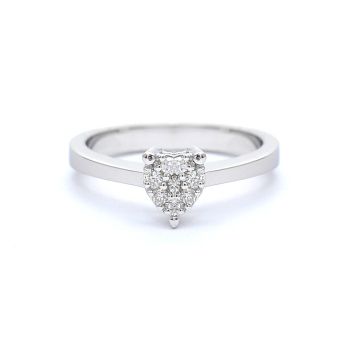 White gold ring with diamonds 0.10 ct