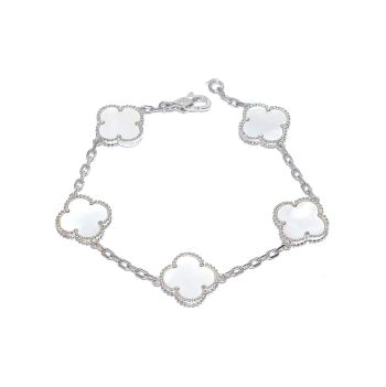 White gold bracelet with mother of pearl