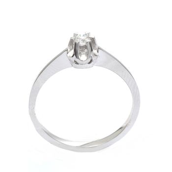 Годежен пръстен от бяло злато с диамант 0.05  ct