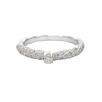White gold engagement ring with diamond 0.54 ct