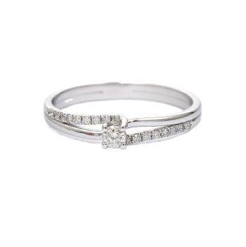 White gold engagement ring with diamond 0.15 ct