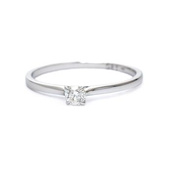 White gold engagement ring with diamond 0.12 ct
