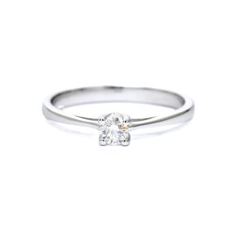 White gold engagement ring with diamond 0.13 ct