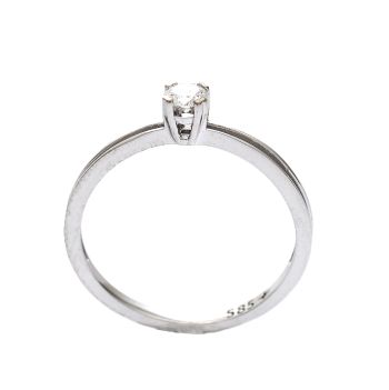 Годежен пръстен от бяло злато с диамант 0.13 ct