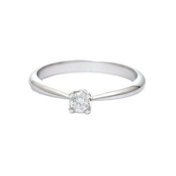 White gold engagement ring with diamond 0.08 ct