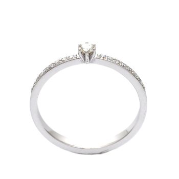 Годежен пръстен от 14К бяло злато с диаманти 0.28 ct