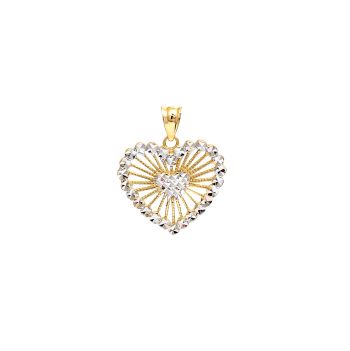 Yellow and white gold pendant