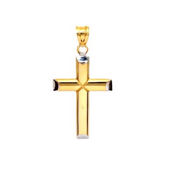 Krzyżyk z 14-karatowego żółtego i białego złota 